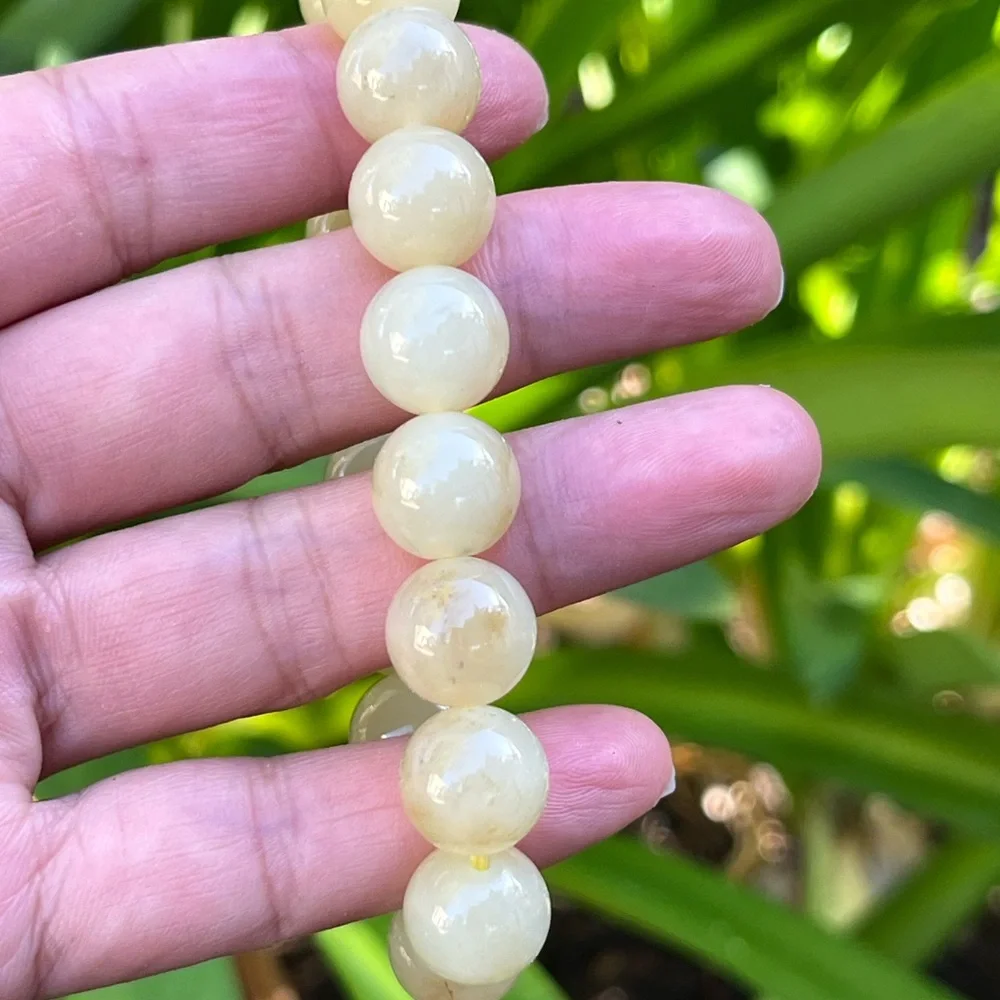12mm stretchable yellow jade bracelet‎ 0327
